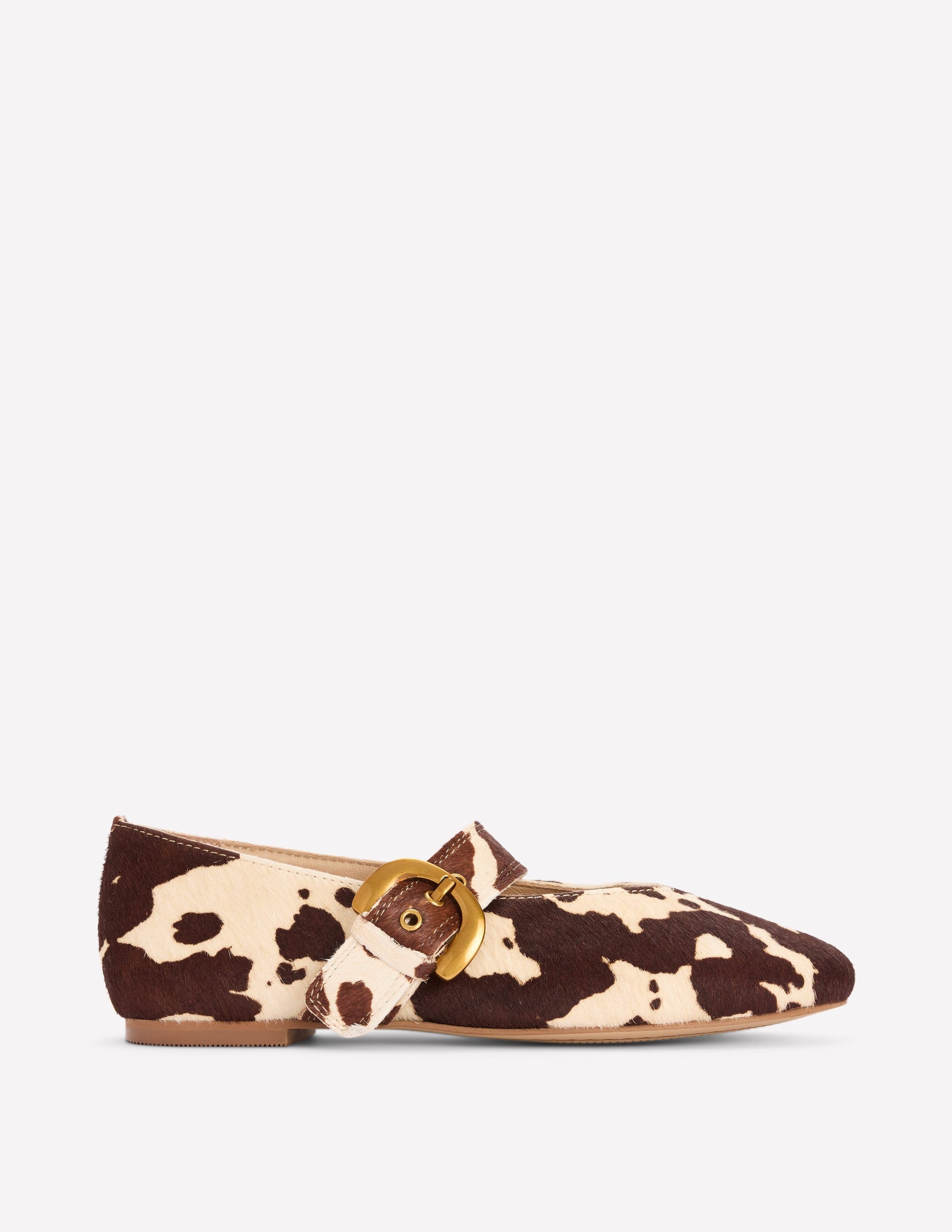 Kylie Flat Buckle Mary Jane-Brown/Ivory-1