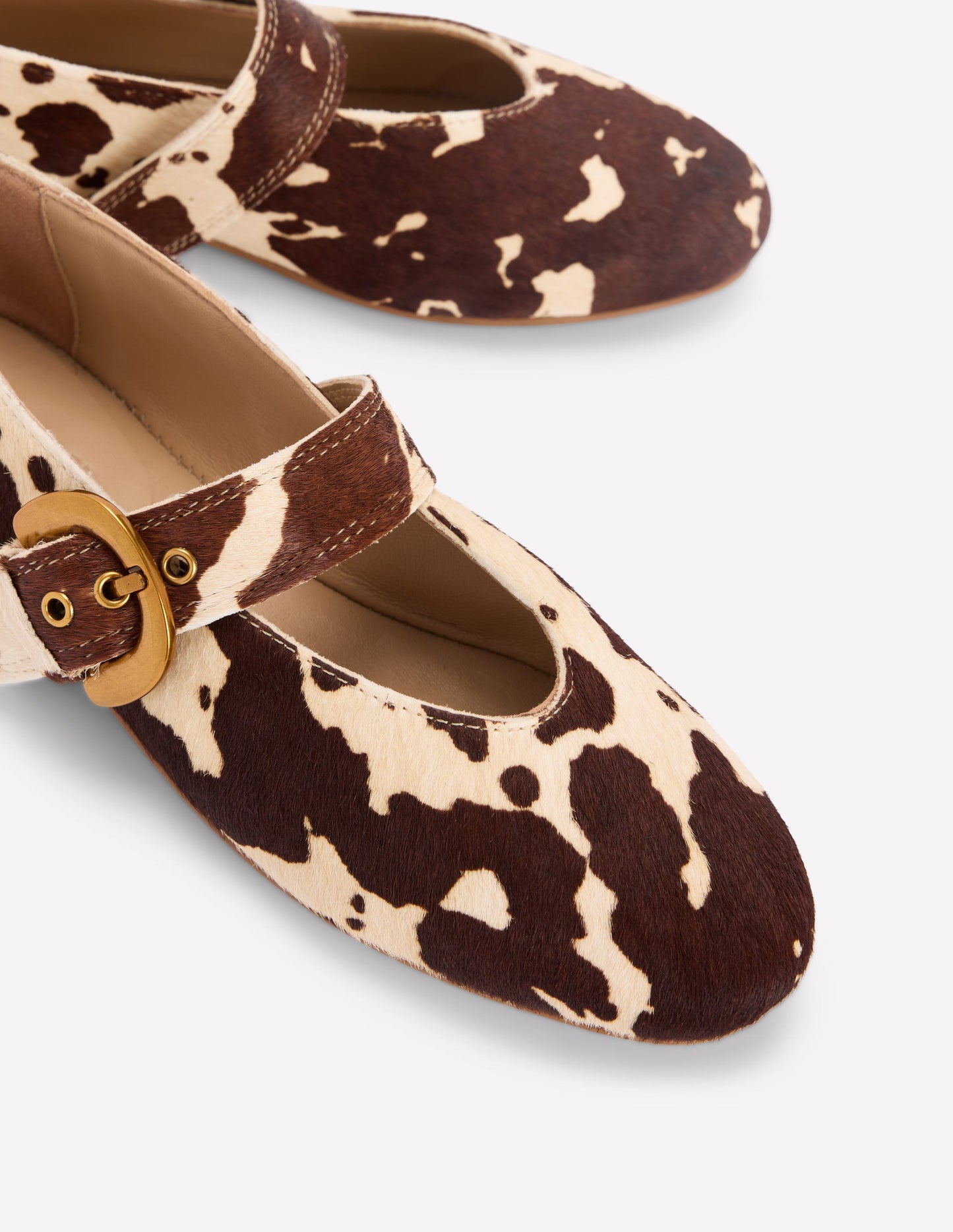 Kylie Flat Buckle Mary Jane-Brown/Ivory