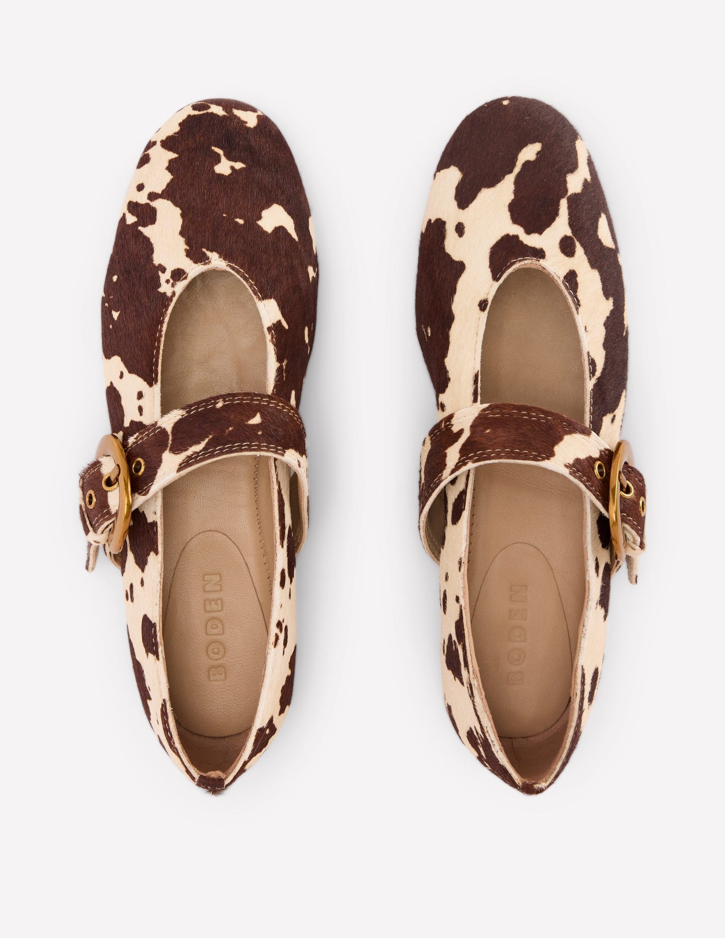 Kylie Flat Buckle Mary Jane-Brown/Ivory
