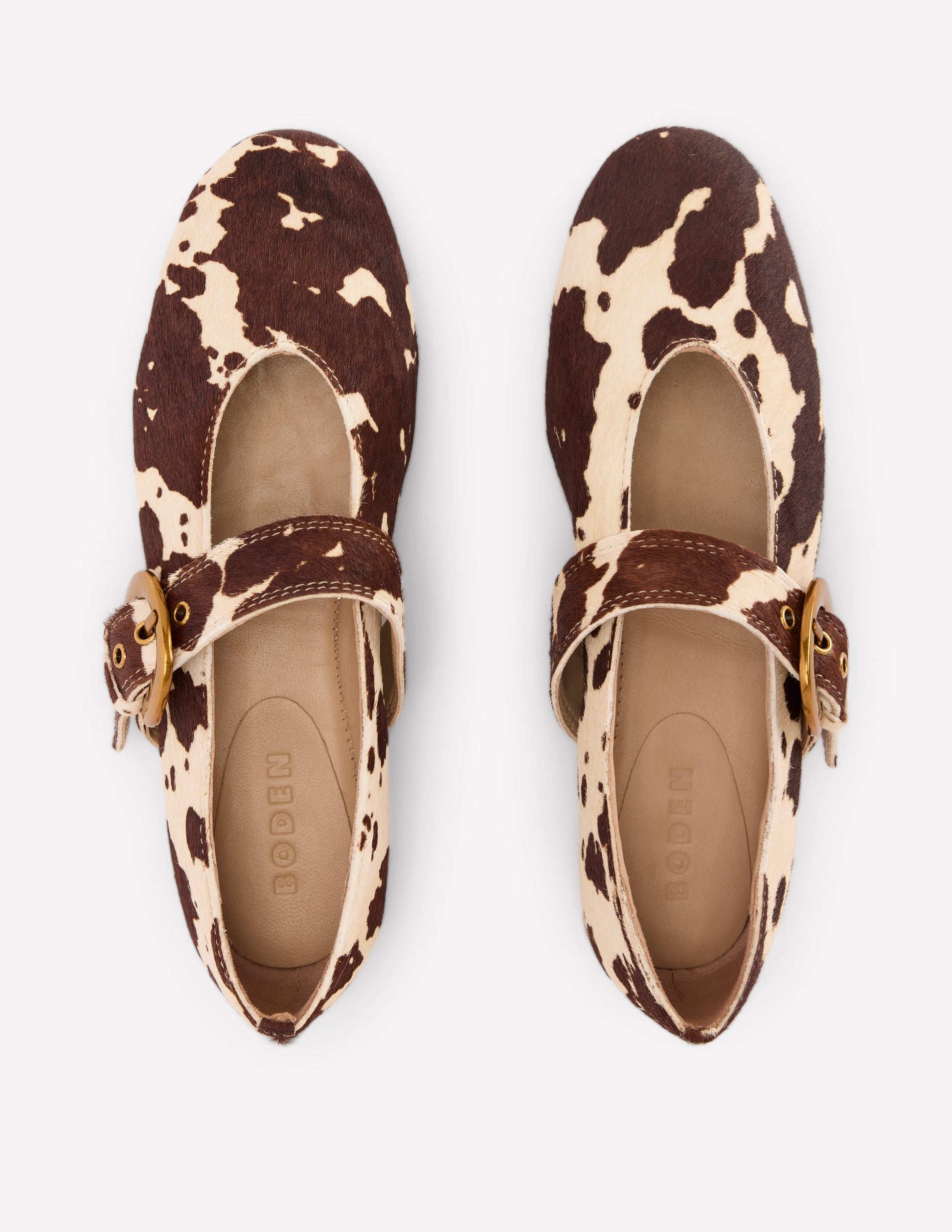 Kylie Flat Buckle Mary Jane-Brown/Ivory-5