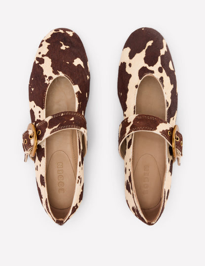 Kylie Flat Buckle Mary Jane-Brown/Ivory-5