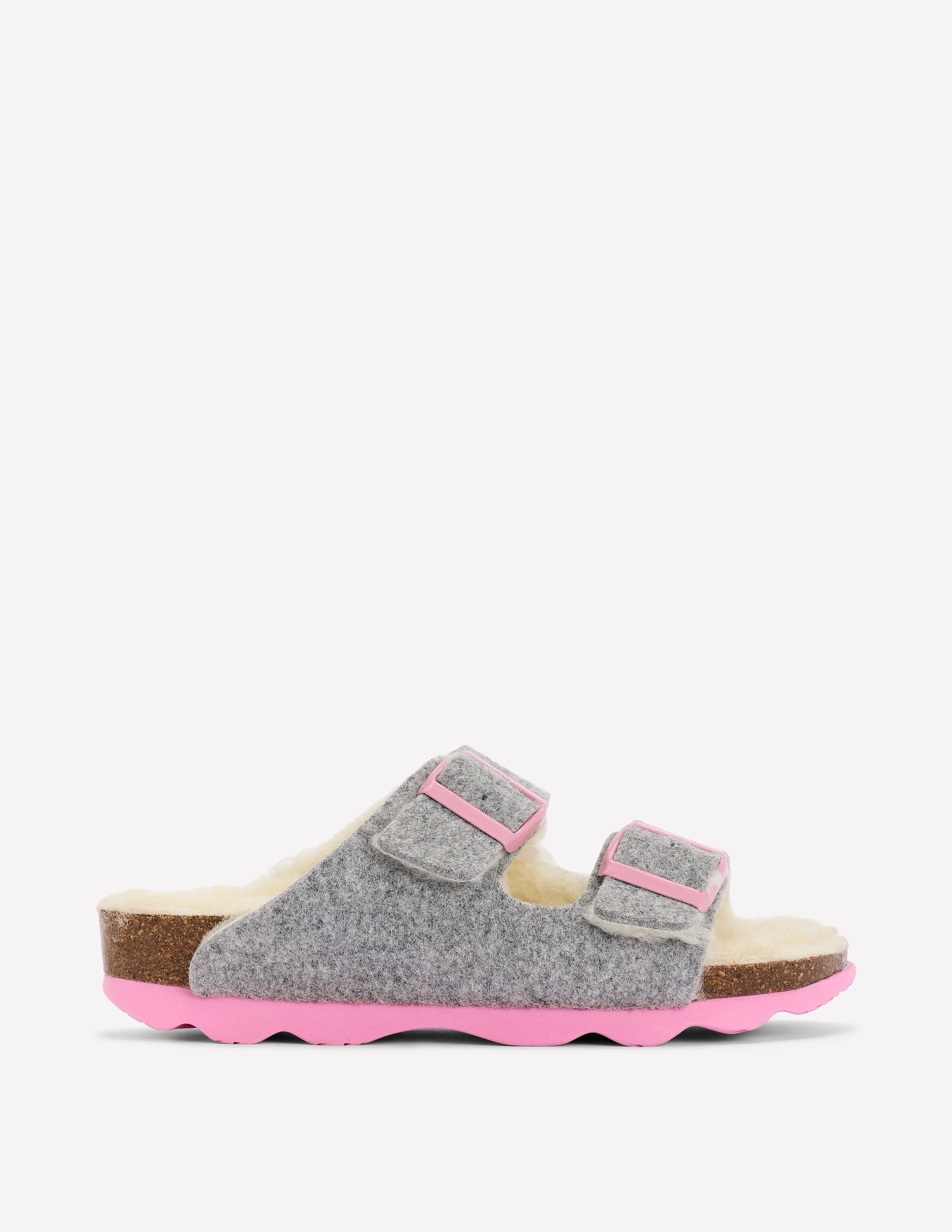 Double Strap Buckle Slipper-Grey - Image 1