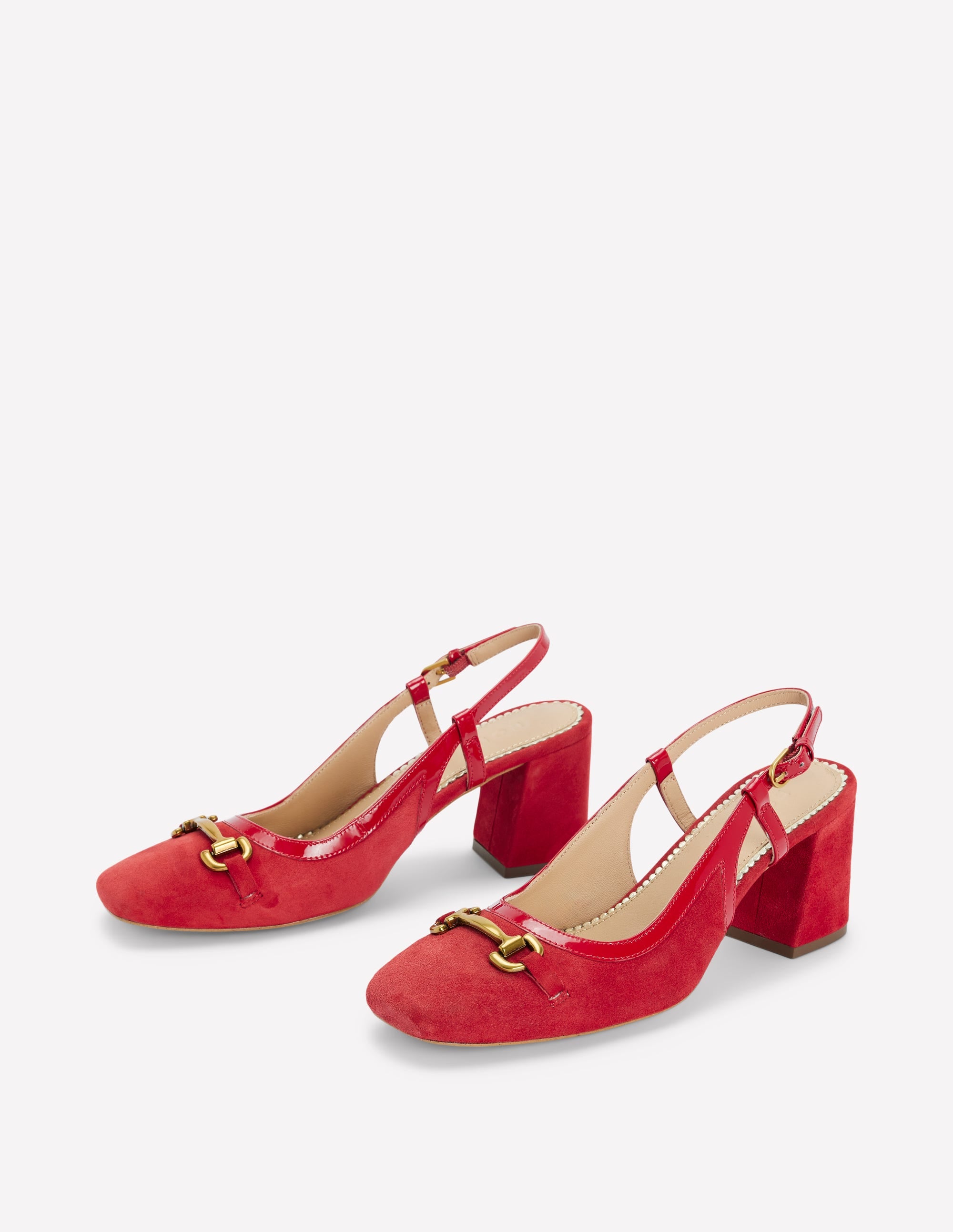 Iris Snaffle Slingback Heels-Post Box Red - Image 3