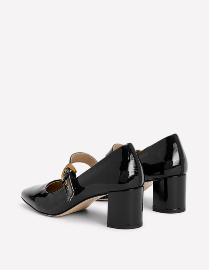Heeled Buckle Mary Janes-Black-5