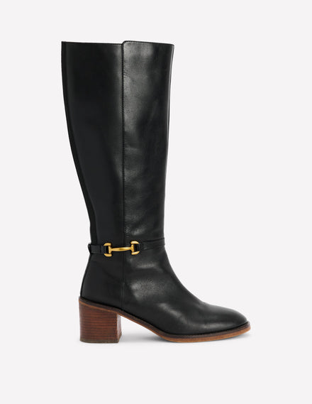 Iris Snaffle Heel Boot-Black