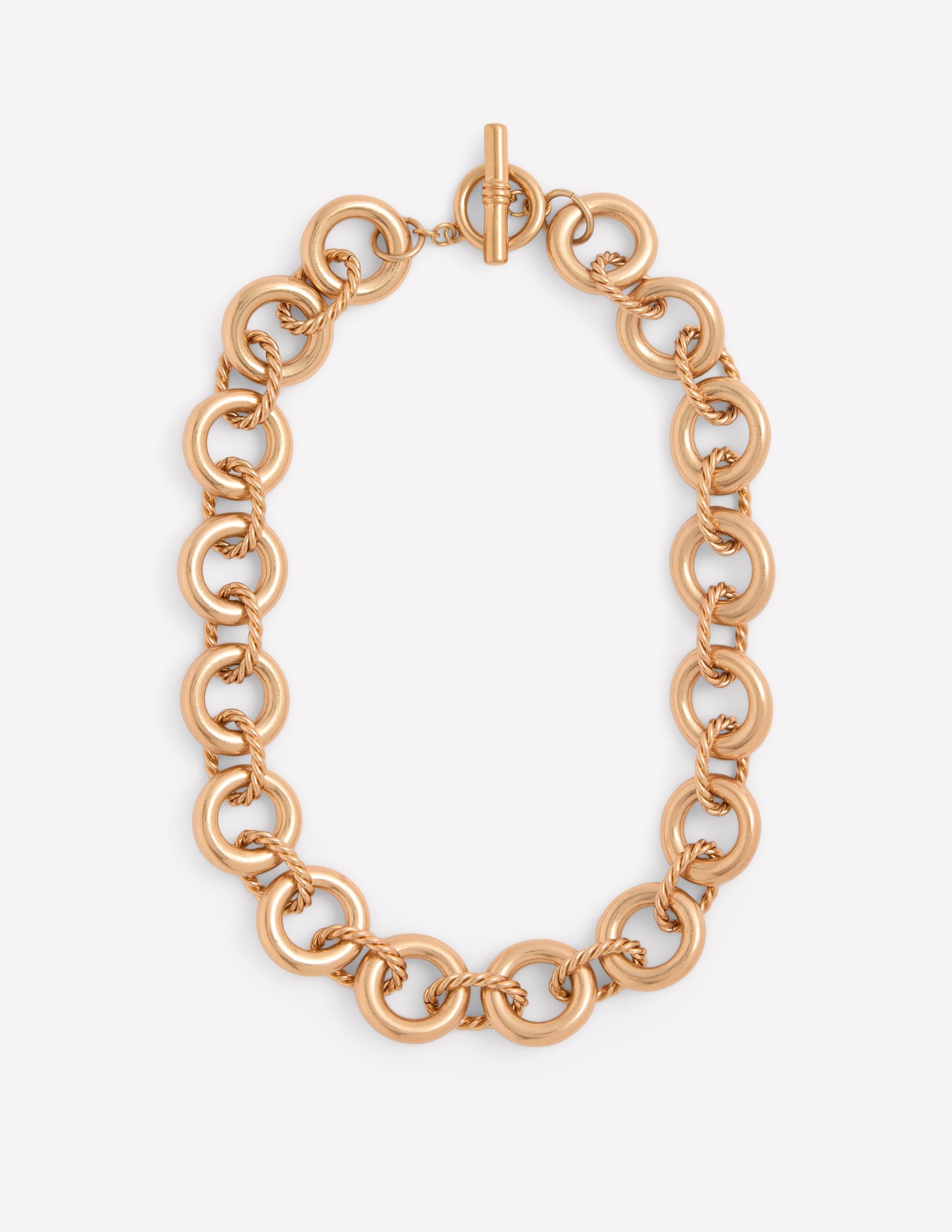 Twist Link Necklace-Gold Colour-1