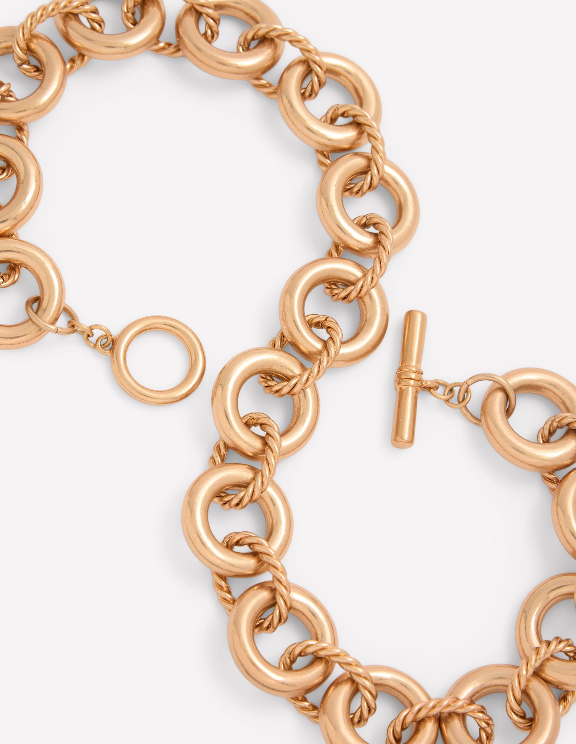 Twist Link Necklace-Gold Colour-3