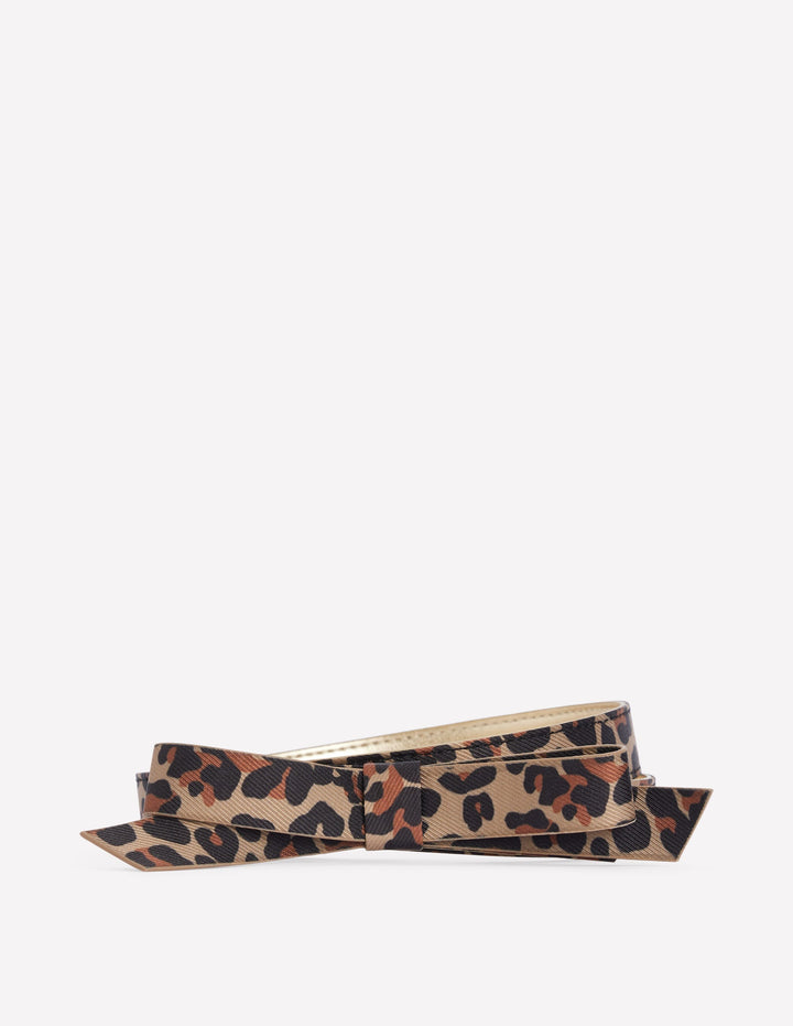Skinny Bow Belt-Leopard