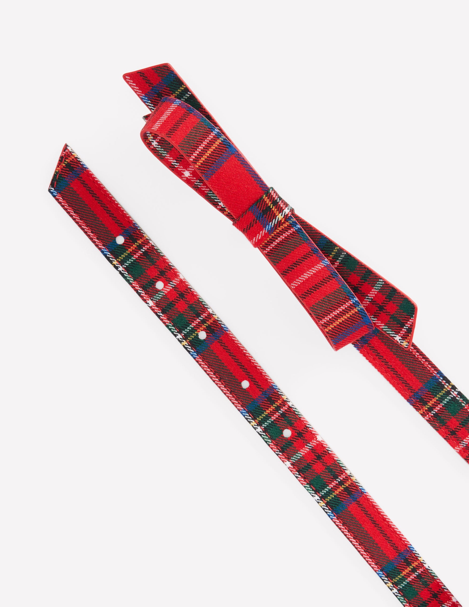 Skinny Bow Belt-Tartan-3