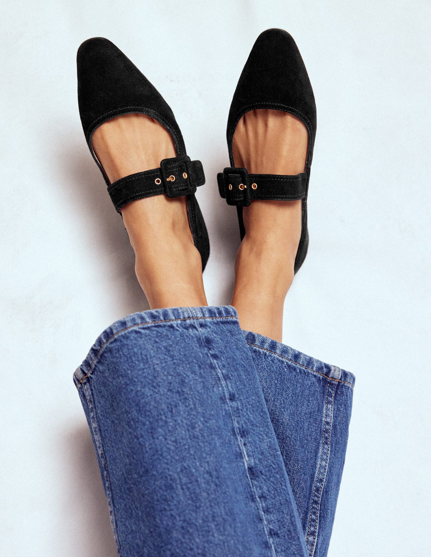 Vic Chisel Toe Mary Janes-Black