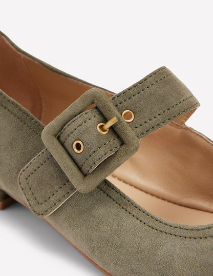 Vic Chisel Toe Mary Janes-Deep Olive-4
