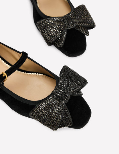 Embellished Bow Mary Jane Flat-Black-5