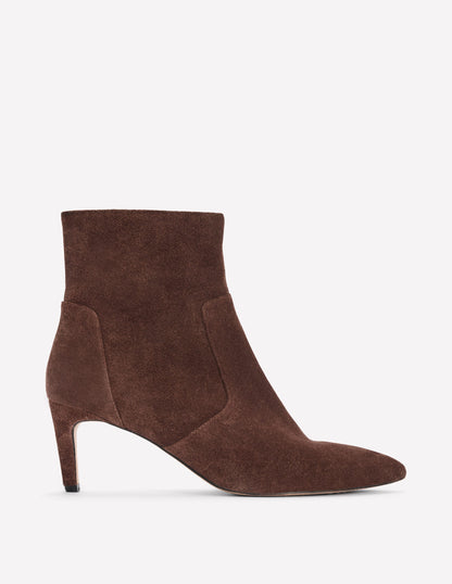Mid Heel Ankle Boots-Bitter Chocolate-1