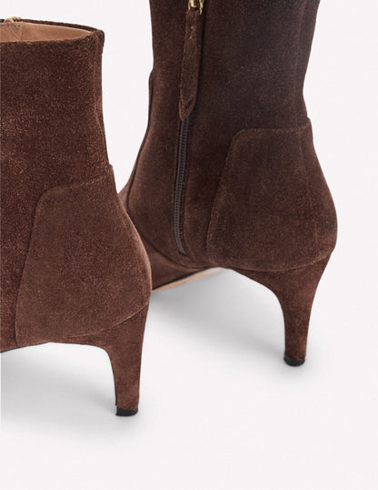 Mid Heel Ankle Boots-Bitter Chocolate-5