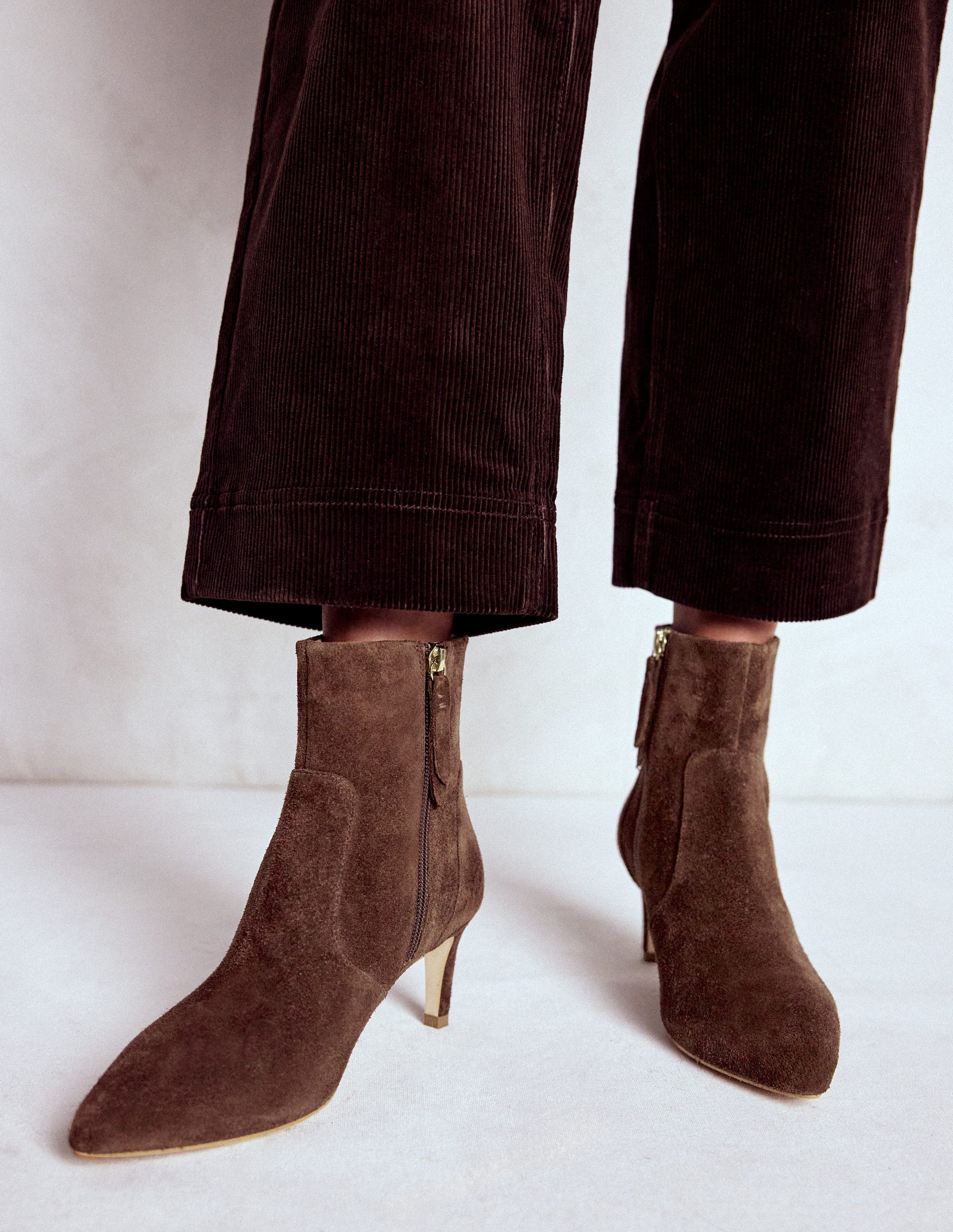 Mid Heel Ankle Boots-Bitter Chocolate-2