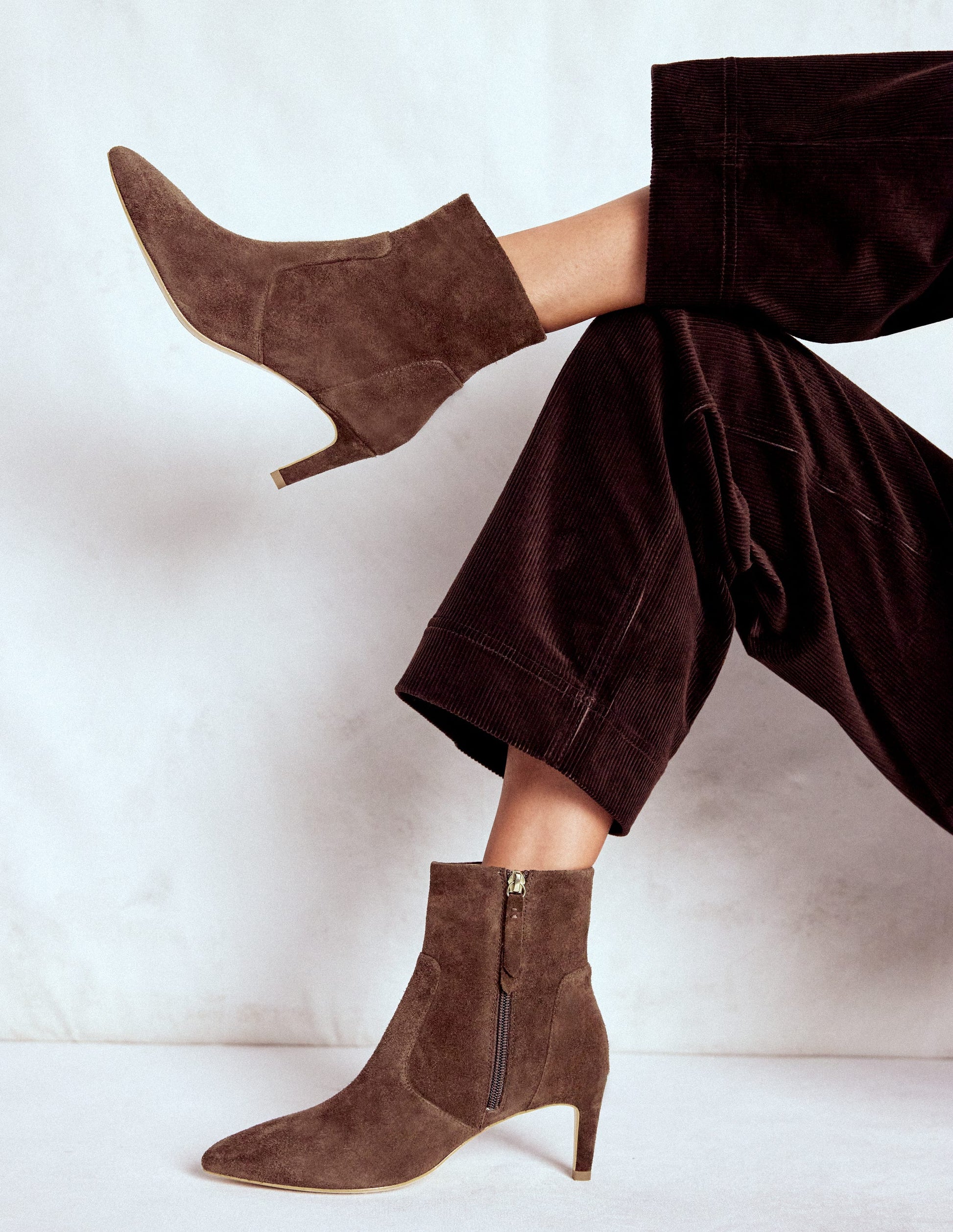 Mid Heel Ankle Boots-Bitter Chocolate-3