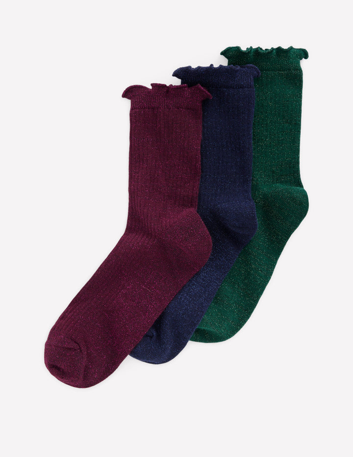 3-Pack Sparkle Socks-Multi