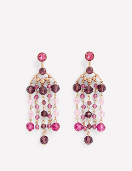 Waterfall Drop Earrings-Purple