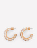 Pave Sparkle Hoops-Silver