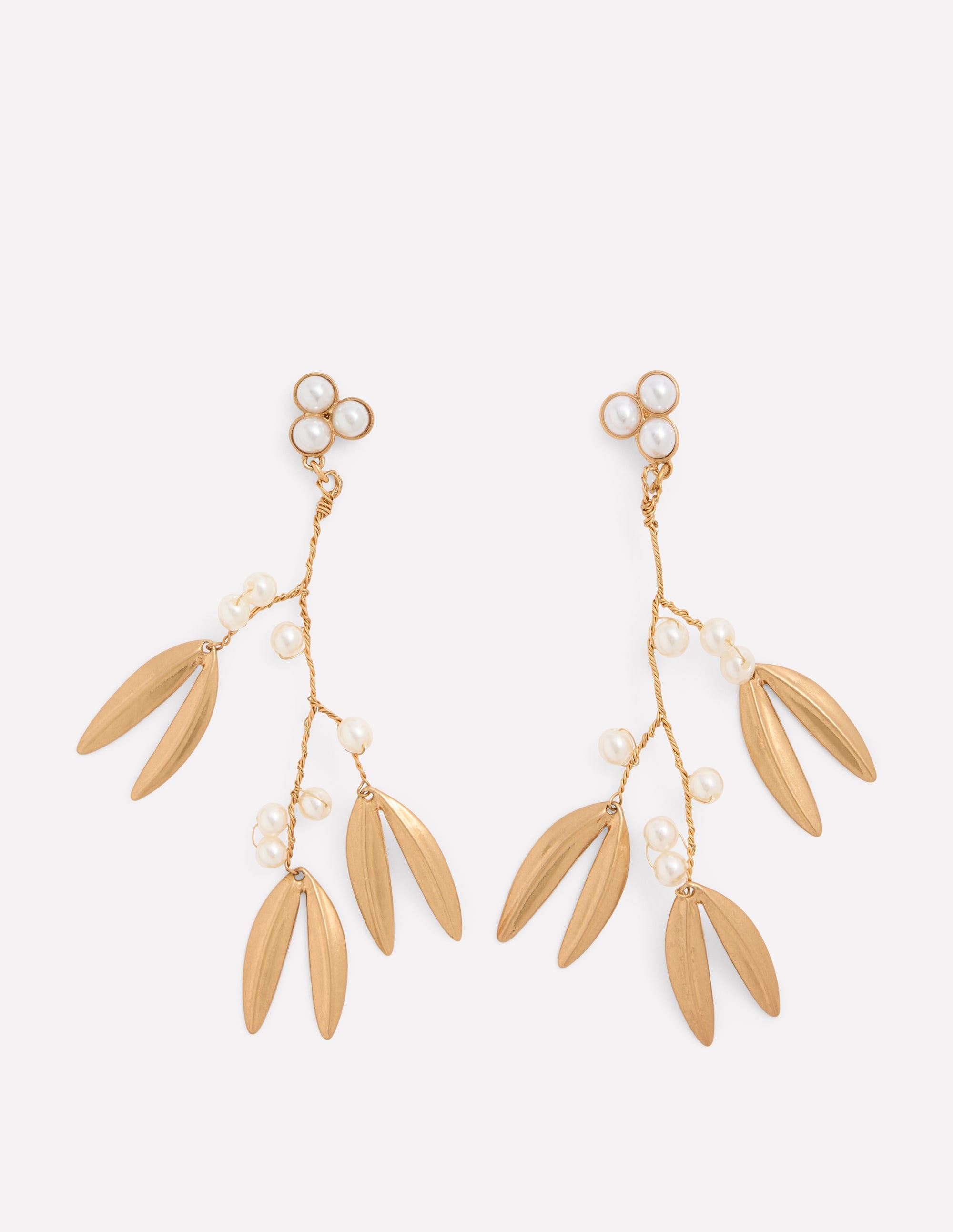Festive Metal Earrings-Pearl - Image 1