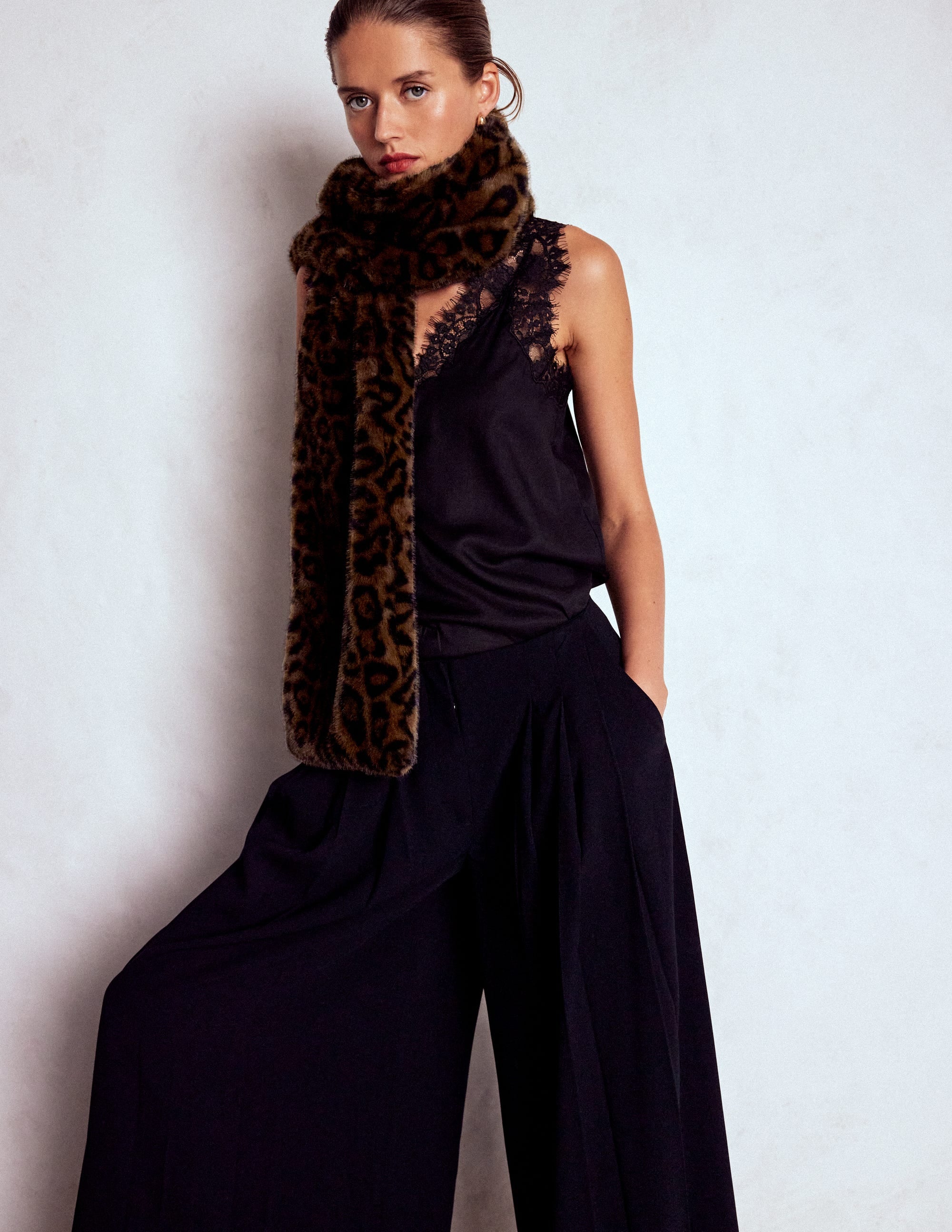 Faux Fur Scarf-Leopard - Image 2