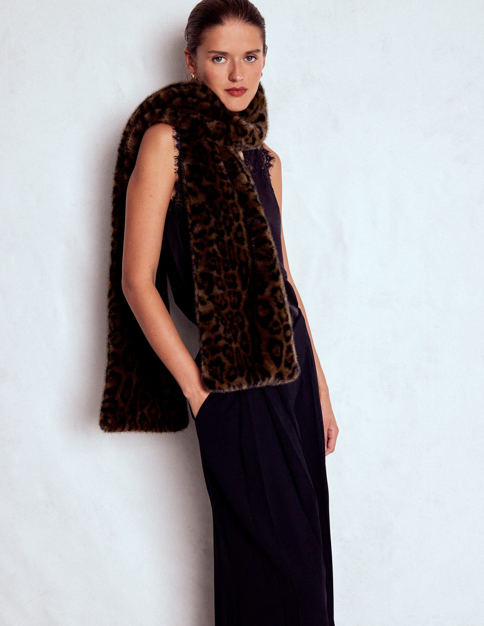 Faux Fur Scarf-Leopard - Image 3