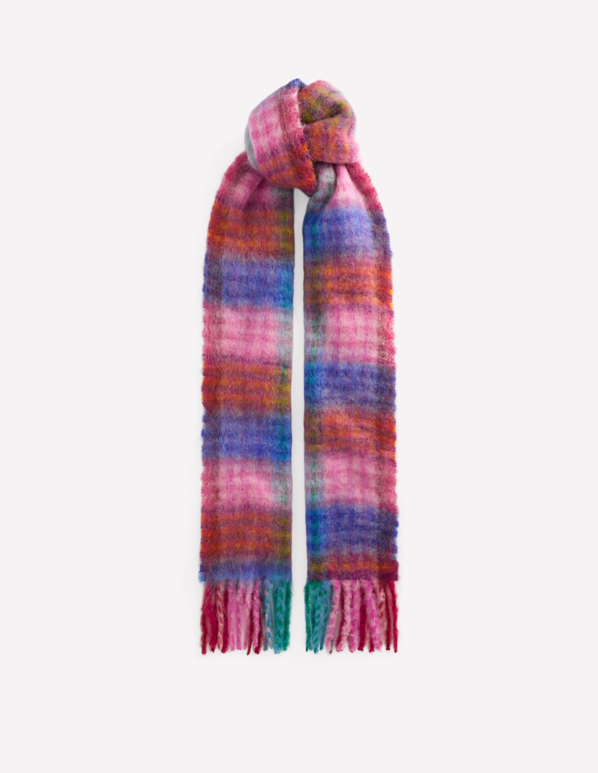 Mohair Woven Scarf-Multi Check - Image 2