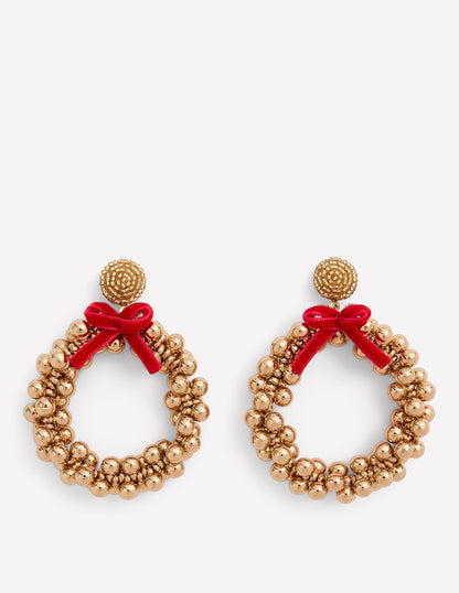 Christmas Novelty Earrings-Wreath-1