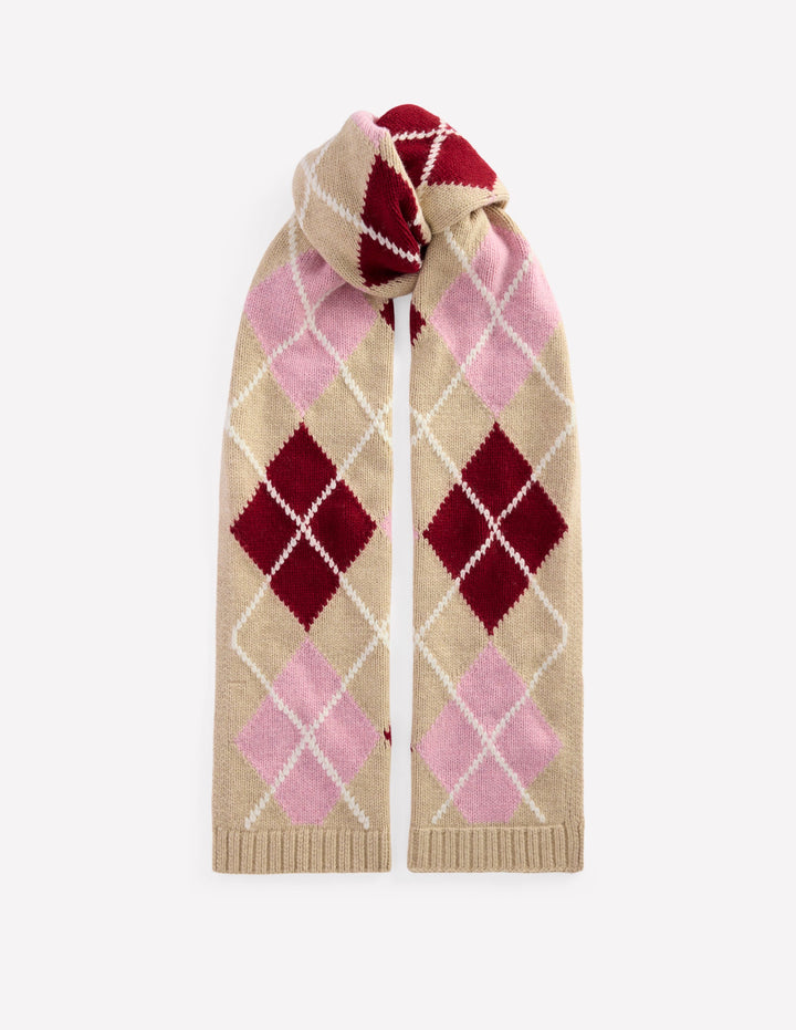 Argyle Scarf-Burgundy