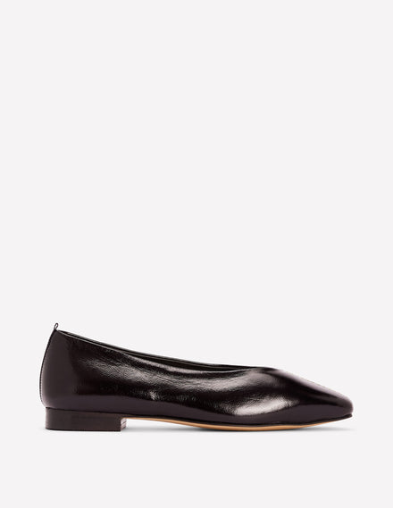 High Cut Stitch Detail Flats-Oxblood