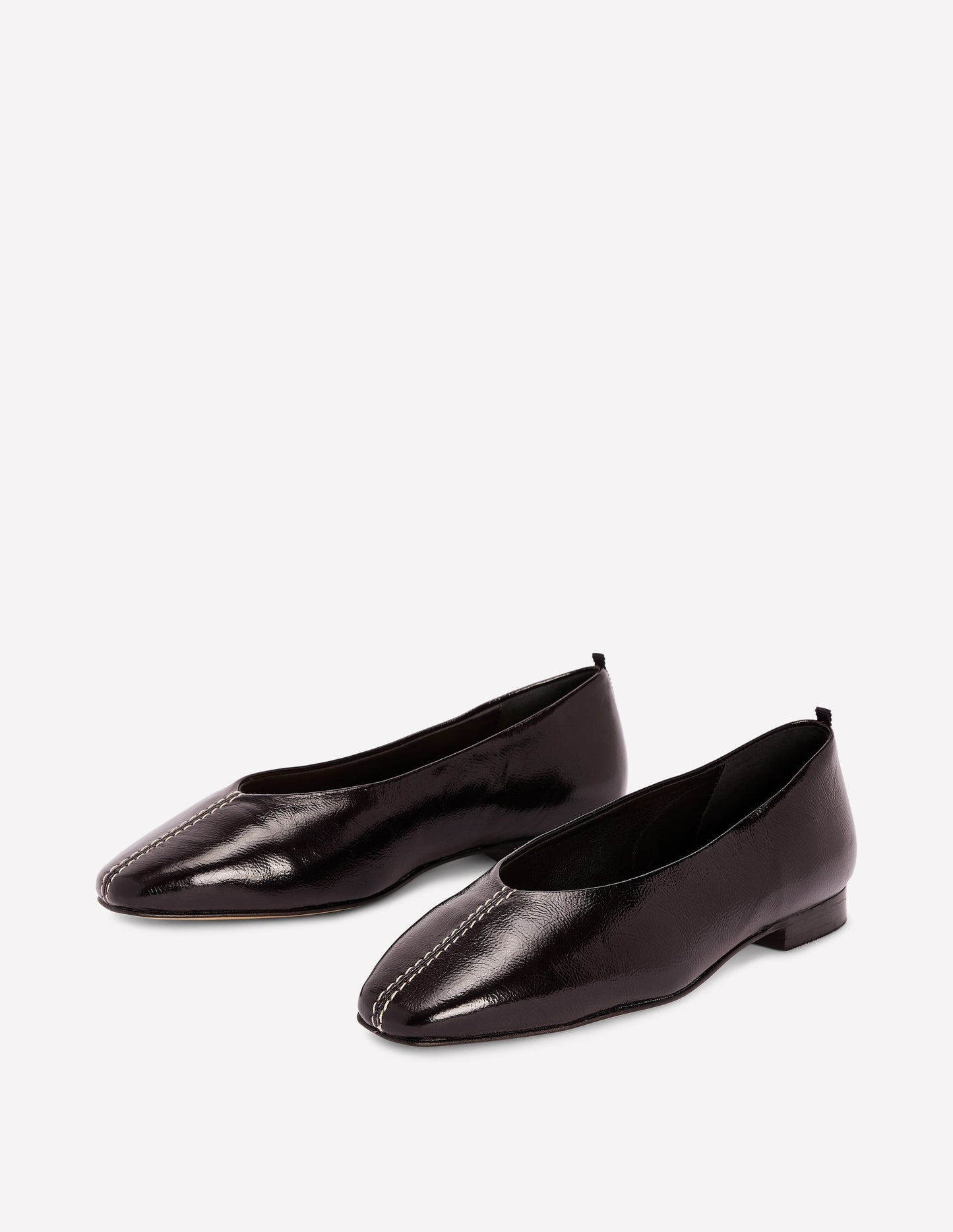 High Cut Stitch Detail Flats-Oxblood