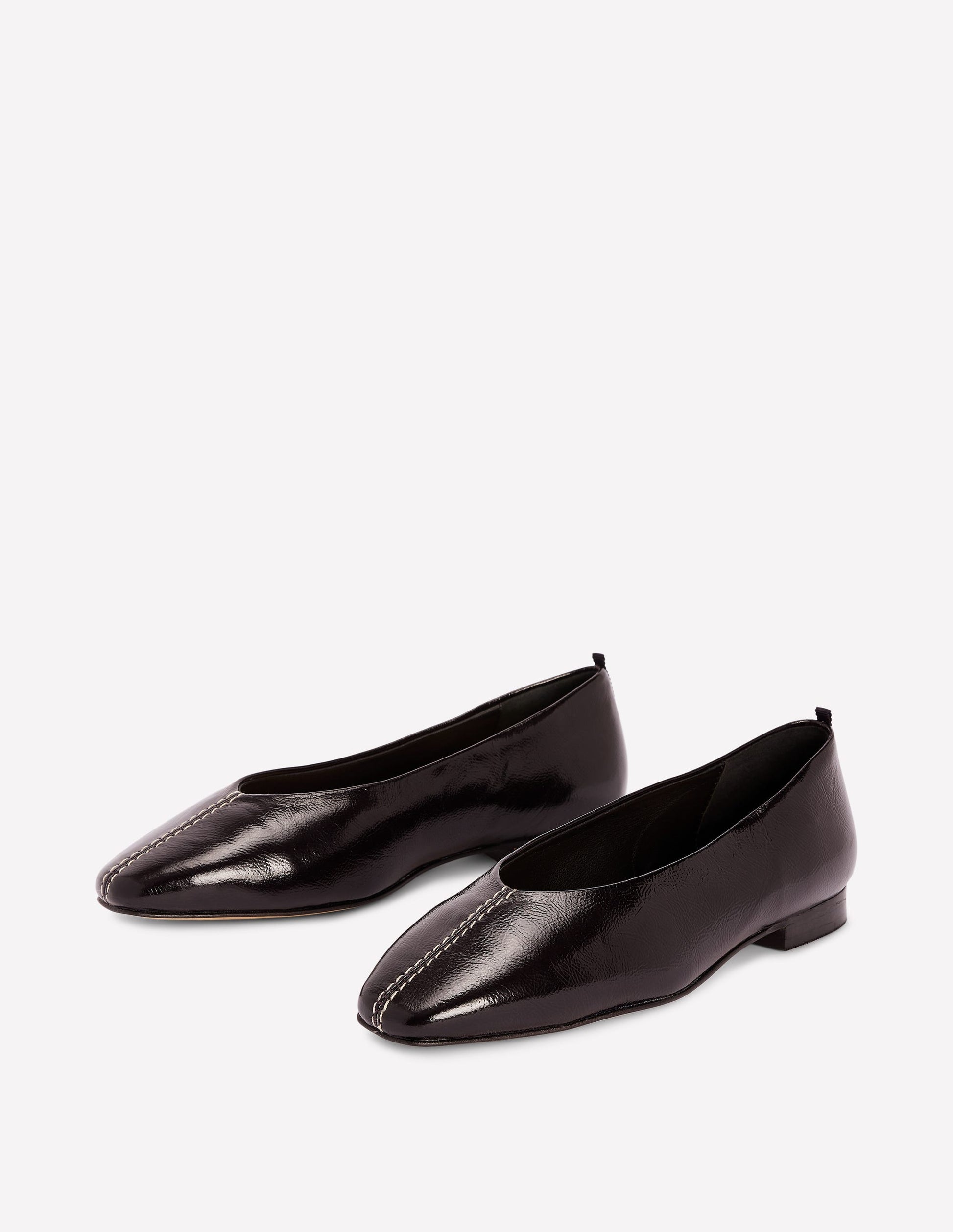 High Cut Stitch Detail Flats-Oxblood-3