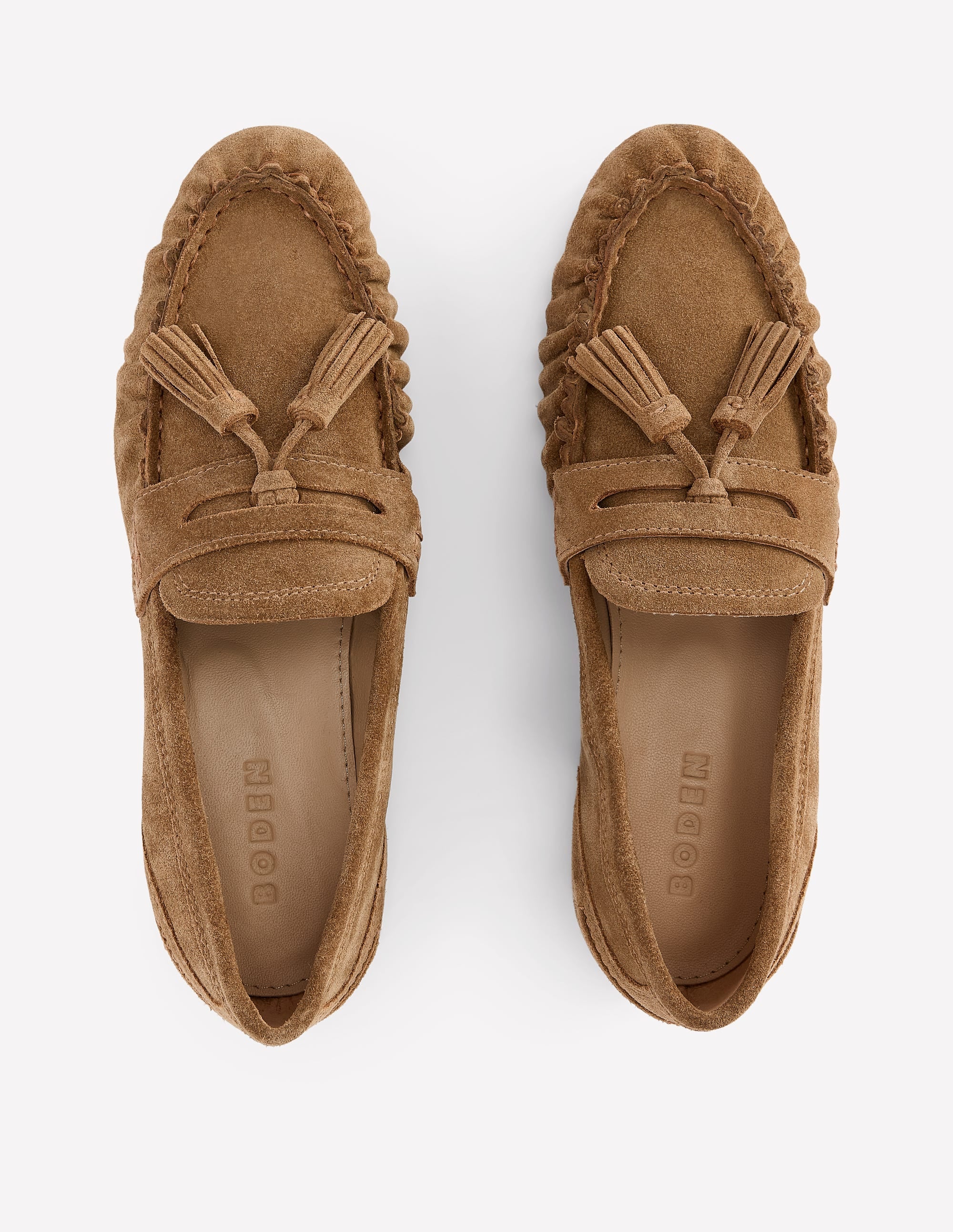 Soft Ruched Loafers-Caramel - Image 6