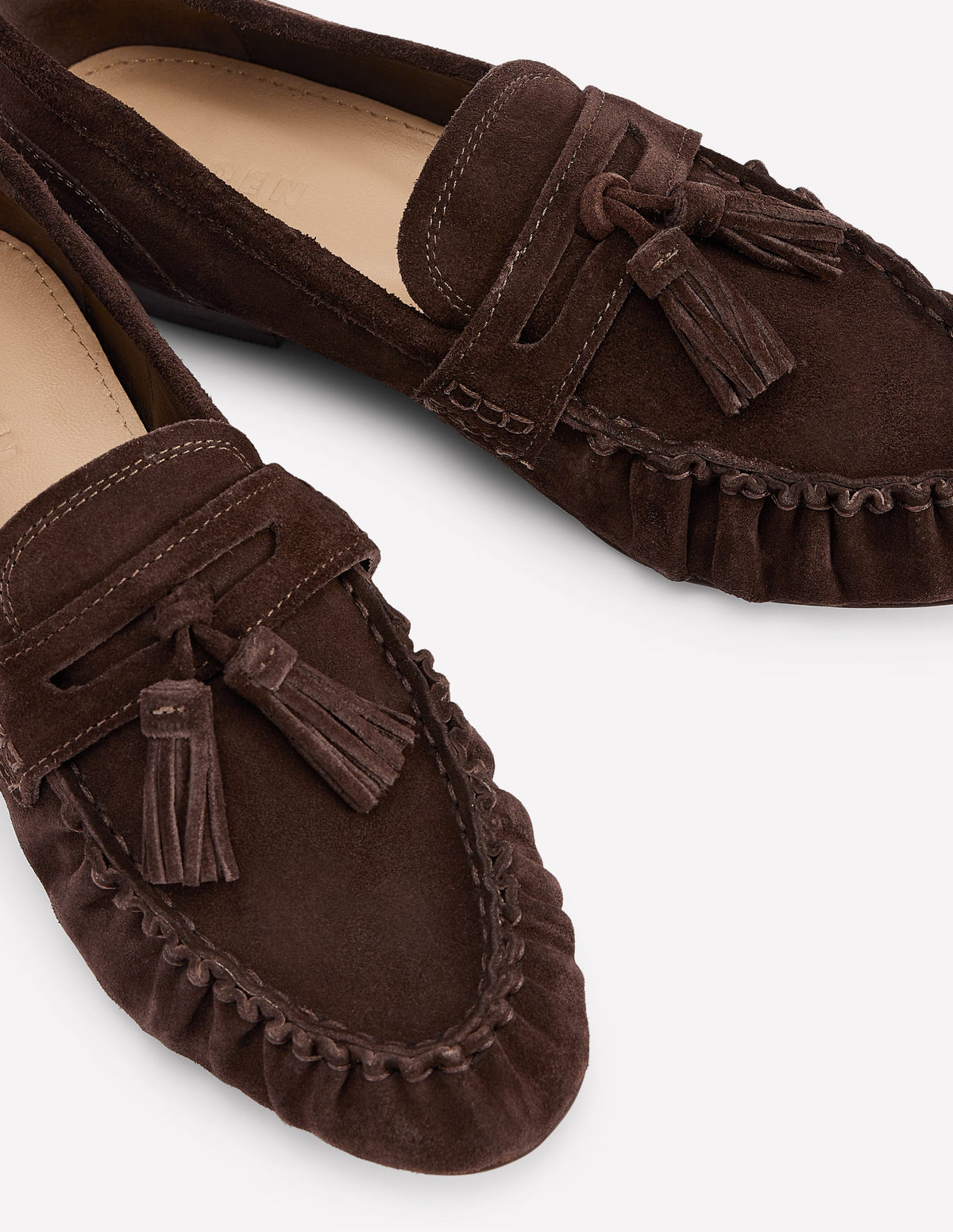 Soft Ruched Loafers-Chocolate - Image 6