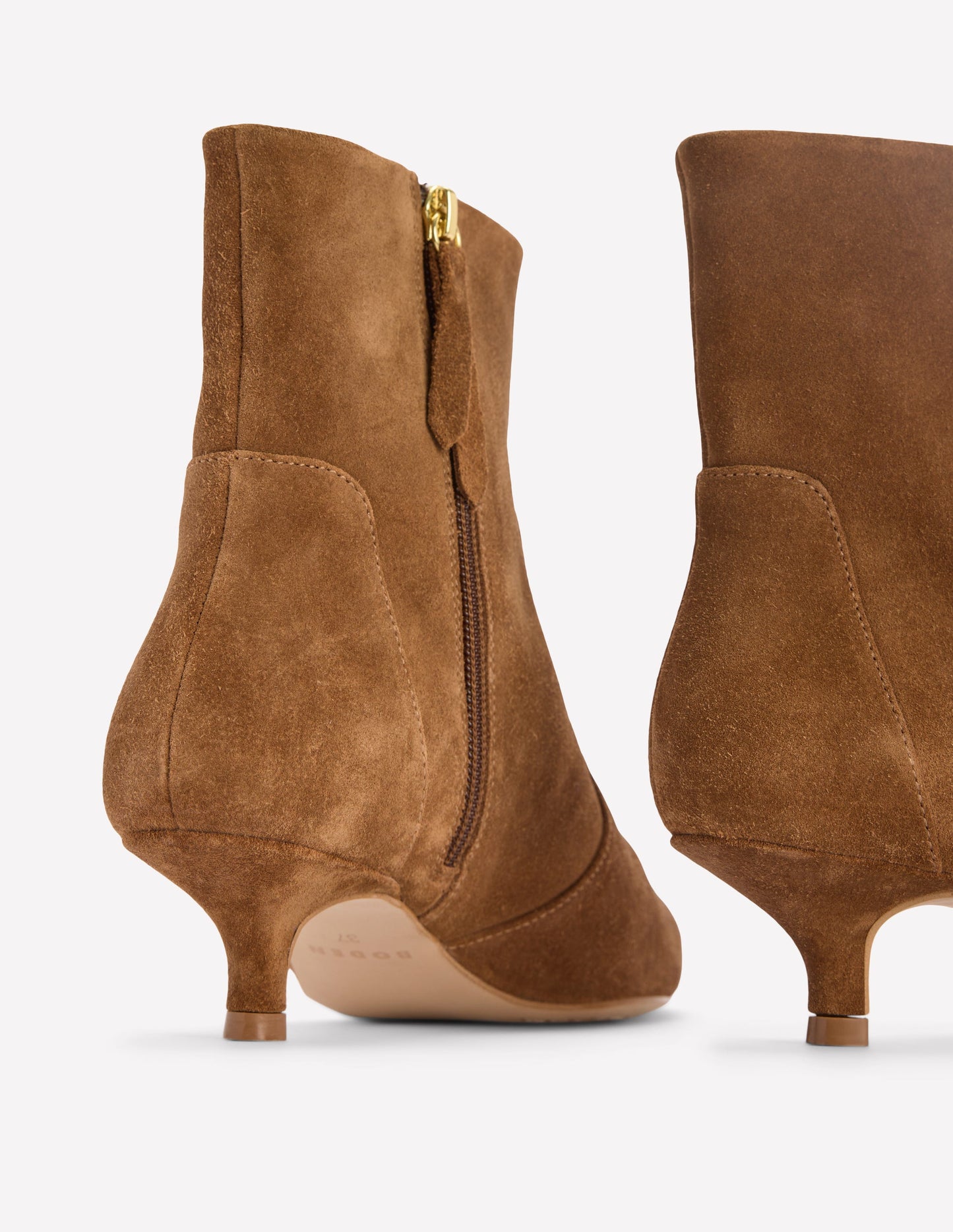 Kitten Heel Ankle Boot-Cognac