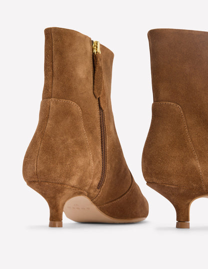 Kitten Heel Ankle Boot-Cognac-5