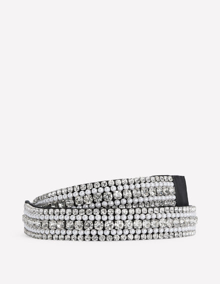 Embellished Belt-Clear Jewel