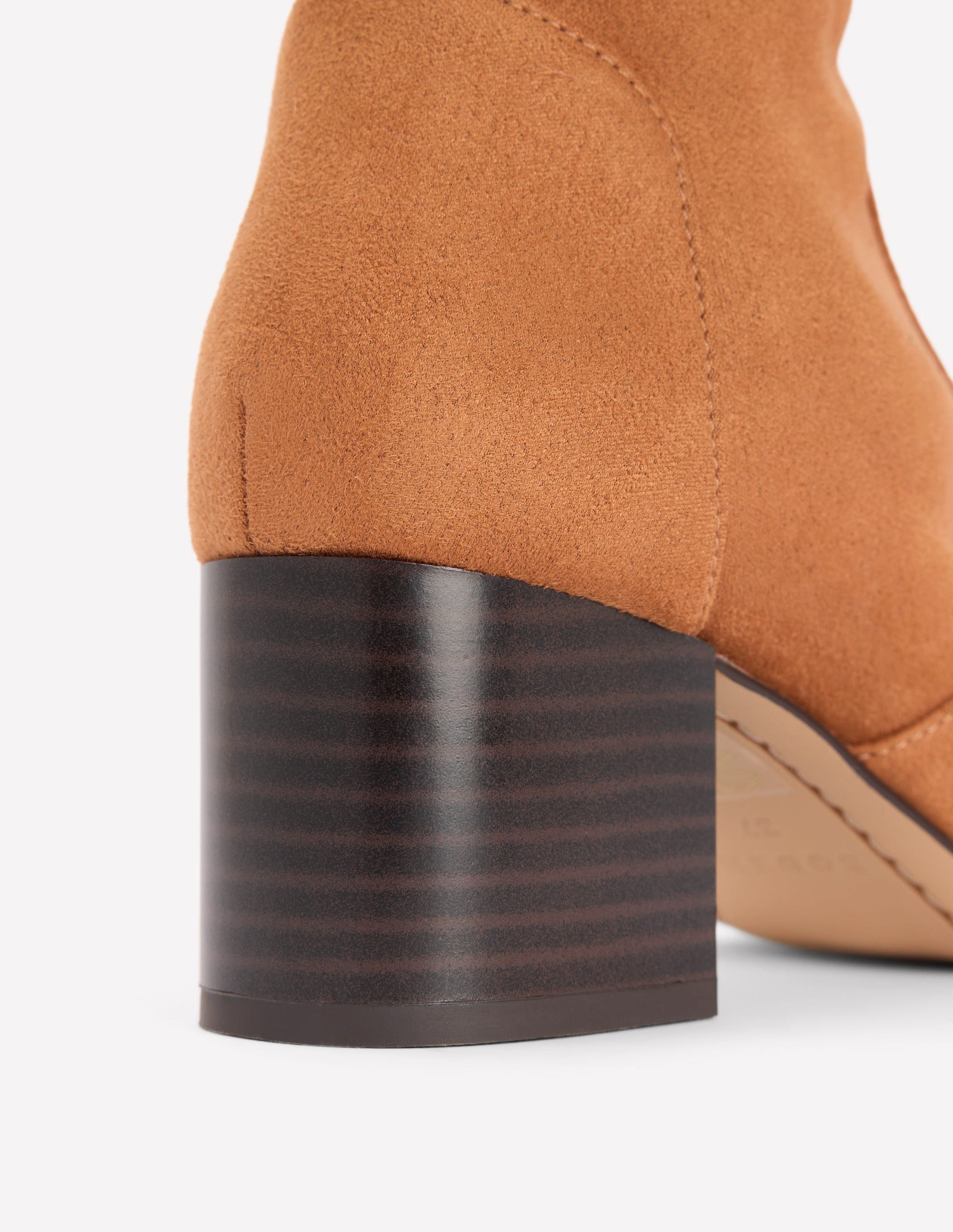 Block Heel Stretch Boots-Acorn-4