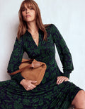 Georgia Jersey Midi Dress-Dark Navy, Elaborate Vine