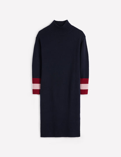 Polly Merino Knitted Dress-Navy-6
