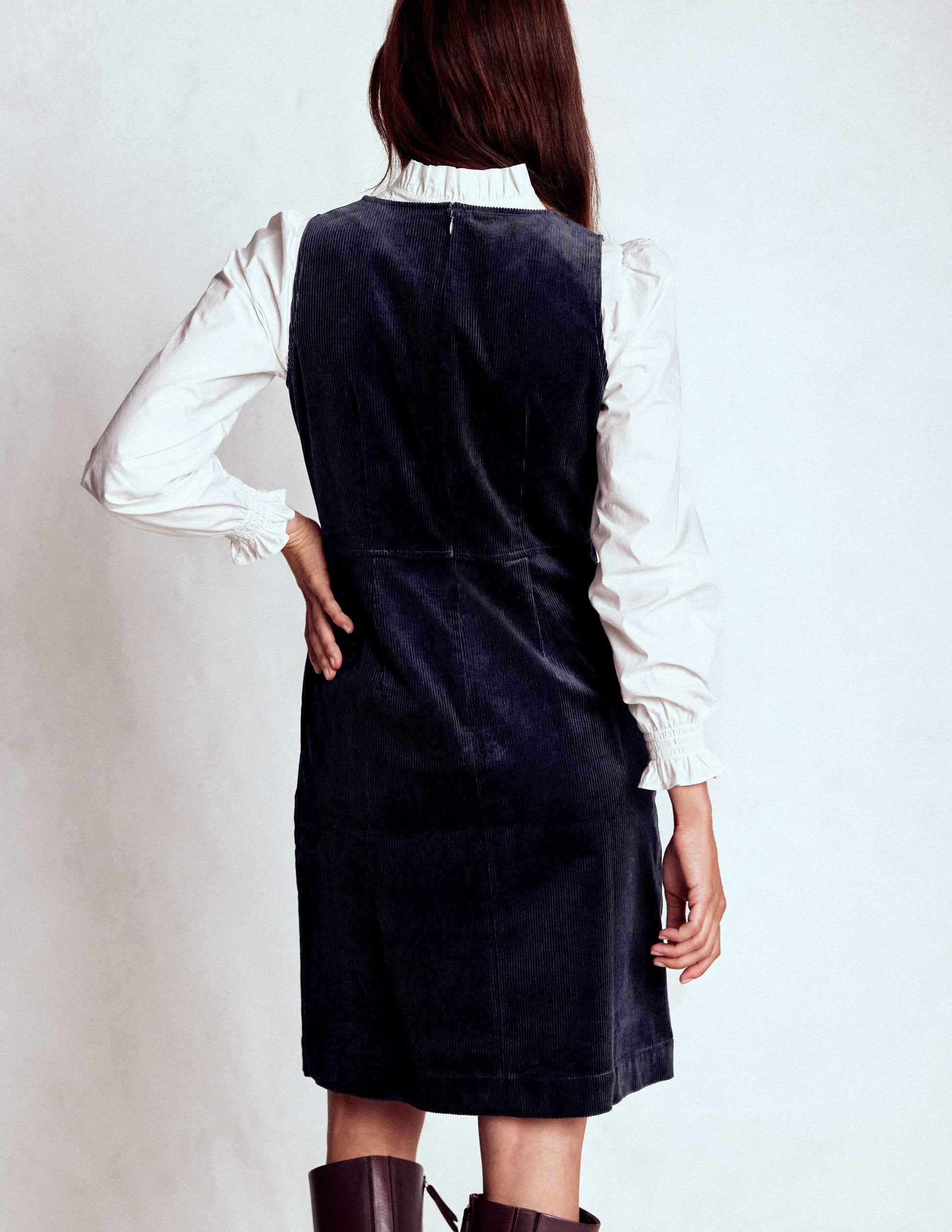 Annie Cord Shift Dress-Navy-3