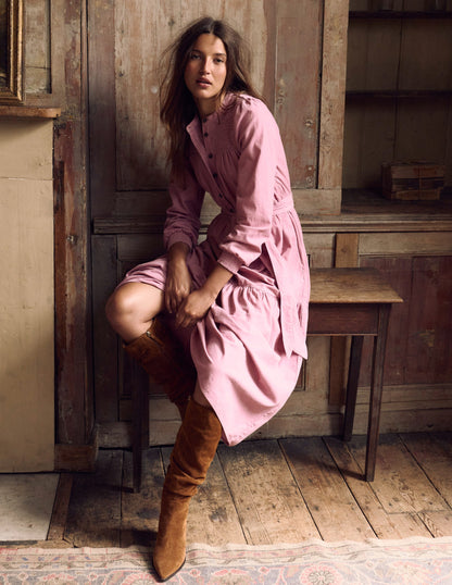 Cecily Cord Midi Dress-Pink Haze-1