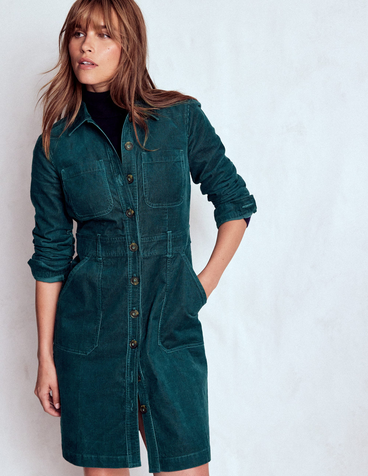 Amanda Cord Short Dress-Midnight Teal - Image 1