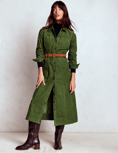 Amanda Cord Midi Dress-Fern-2