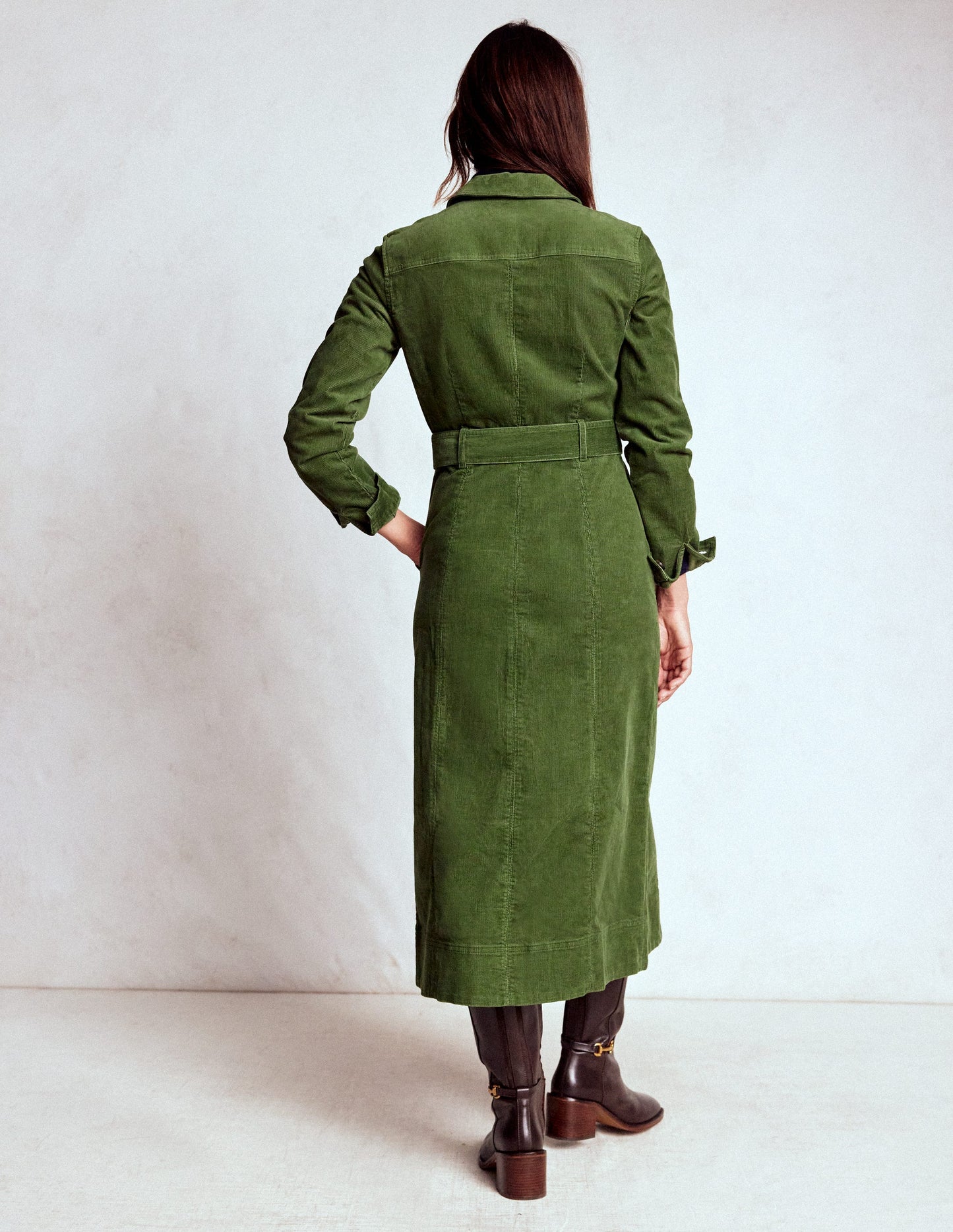 Amanda Cord Midi Dress-Fern
