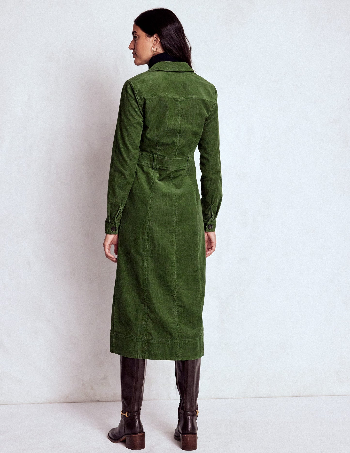 Amanda Cord Midi Dress-Fern