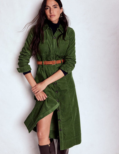 Amanda Cord Midi Dress-Fern-4