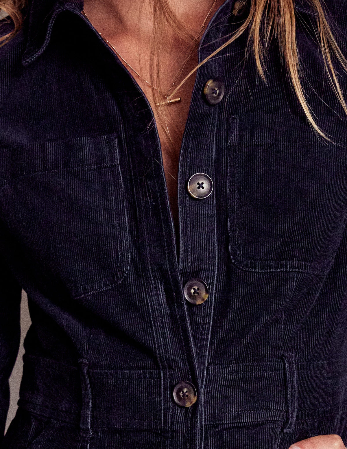 Amanda Cord Midi Dress-Navy - Image 2