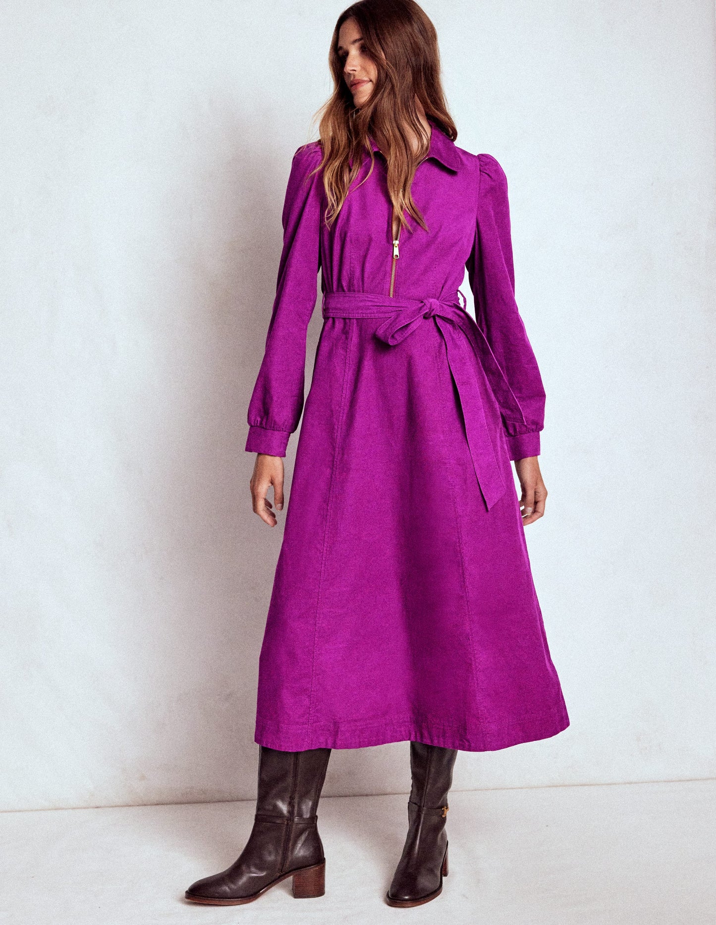 Adelaide Zip Cord Midi Dress-Regal Purple