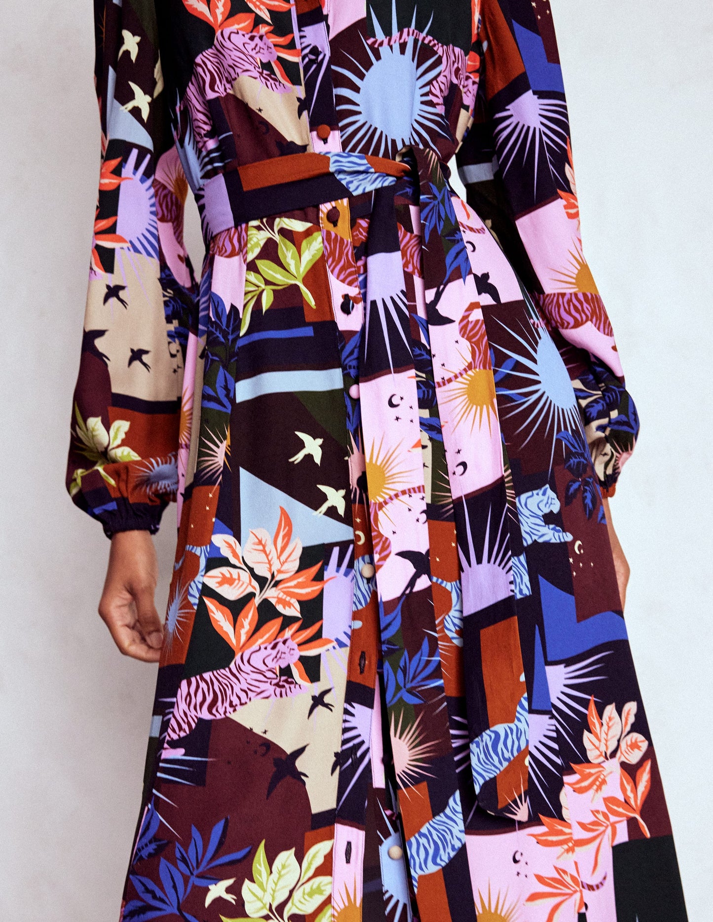 Mae Occasion Maxi Shirt Dress-Multi, Cosmic Savanna